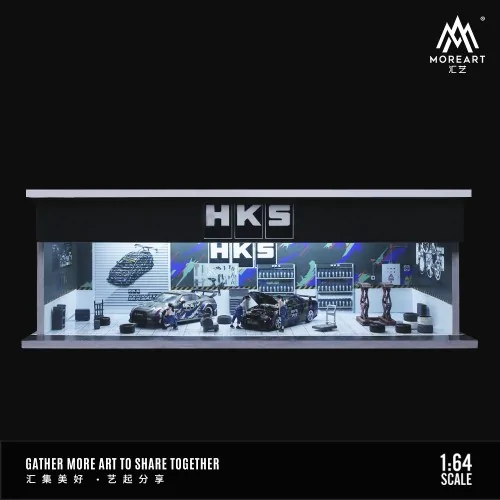 1/64 parking garage HKS with light MO914105 MOREART DIORAMI