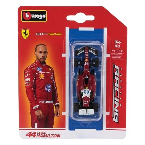 1/64 F1 SF-25 TEAM SCUDERIA FERRARI HP N 44 SEASON 2025 LEWIS HAMILTON BU18-56801-H BURAGO