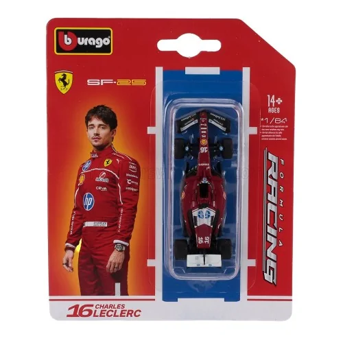 1/64 FERRARI F1 SF-25 TEAM SCUDERIA FERRARI HP N 16 SEASON 2025 CHARLES LECLERC BU18-56801-L BURAGO