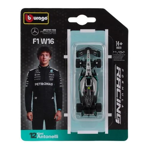 1/64 MERCEDES GP F1 W16 TEAM AMG PETRONAS MOTORSPORT N 12 SEASON 2025 ANDREA KIMI ANTONELLI BU18-58002-A BURAGO