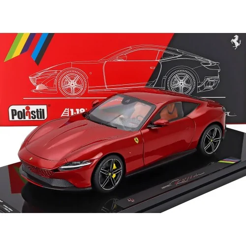 1/18 FERRARI ROMA 2019 WITH SHOWCASE NUMBERED ONE BY ONE ROSSO MAGMA POLISTIL 18FE02041 POLISTIL
