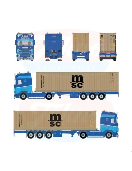 1/50 P. Visser Scania Next Gen S-Highline met 40ft. container TEKNO 91372 TEKNO