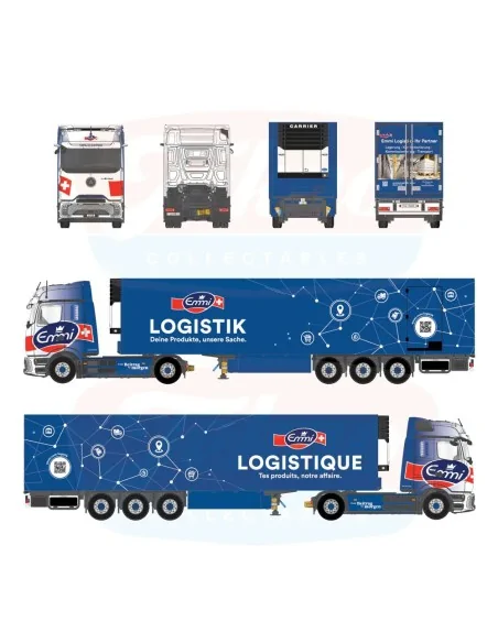 1/50 Emmi MB eActros 600 Megaspace 4x2 met 3-assige koeloplegger TEKNO 91369 TEKNO