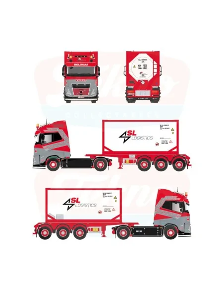 1/50 SL Logistics Volvo FH Aero 500 4x2 met 3-assig chassis en ISO Tankcontainer TEKNO 88435 TEKNO