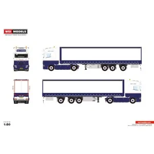 1/50 VDB Lunteren SCANIA S HIGHLINE CS20H 4X2 BOX TRAILER - 3 AXLE WSI 01-5332 WSI MODELS