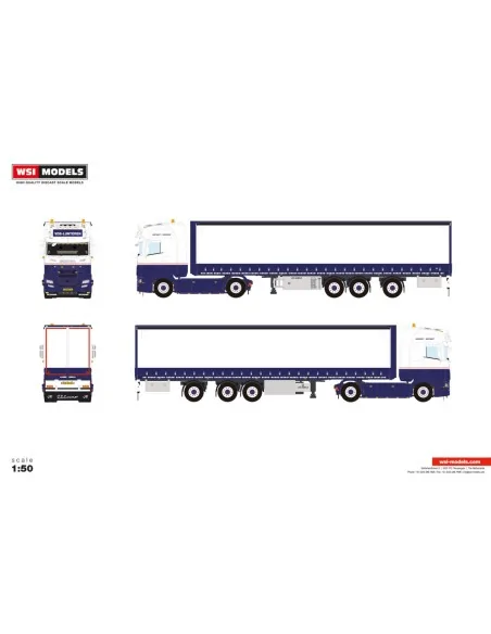 1/50 VDB Lunteren SCANIA S HIGHLINE CS20H 4X2 BOX TRAILER - 3 AXLE WSI 01-5332 WSI MODELS