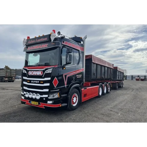 1/50 Anders Lauritzen SCANIA R NORMAL CR20N 8X4 CABLE SYSTEM - 7 AXLE + 2X 15M3 CONTAINER + COVER WSI 01-5185 WSI MODELS