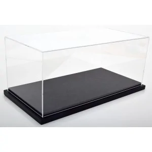 1/12 VETRINA CON BASE IN PELLE NERA Base 48cm altezza 25cm larghezza 21cm 99979 VETRINE 1:12
