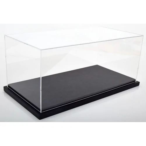 1/12 VETRINA CON BASE IN PELLE NERA Base 48cm altezza 25cm larghezza 21cm 99979 VETRINE 1:12