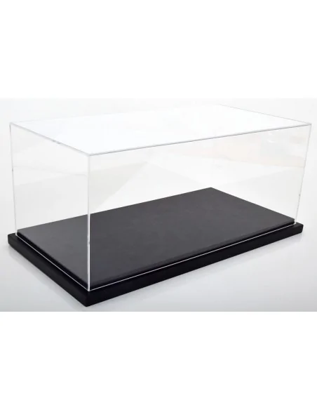1/12 VETRINA CON BASE IN PELLE NERA Base 48cm altezza 25cm larghezza 21cm 99979 VETRINE 1:12