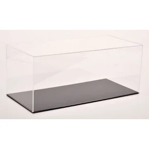 1/12 VETRINA CON BASE IN PELLE NERA Base 46cm altezza 21cm larghezza 19cm 96647 MODELLISMO 1:12