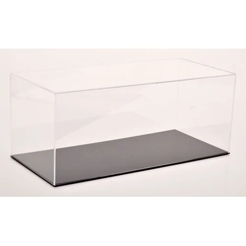 1/12 VETRINA CON BASE IN PELLE NERA Base 46cm altezza 21cm larghezza 19cm 96647 MODELLISMO 1:12