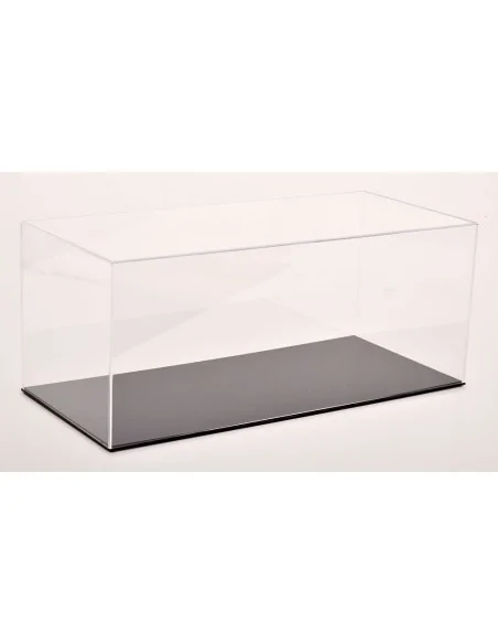 1/12 VETRINA CON BASE IN PELLE NERA Base 46cm altezza 21cm larghezza 19cm 96647 MODELLISMO 1:12
