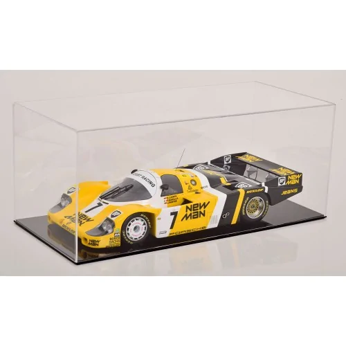 1/12 VETRINA CON BASE IN PELLE NERA Base 46cm altezza 21cm larghezza 19cm 96647 MODELLISMO 1:12