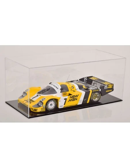 1/12 VETRINA CON BASE IN PELLE NERA Base 46cm altezza 21cm larghezza 19cm 96647 MODELLISMO 1:12