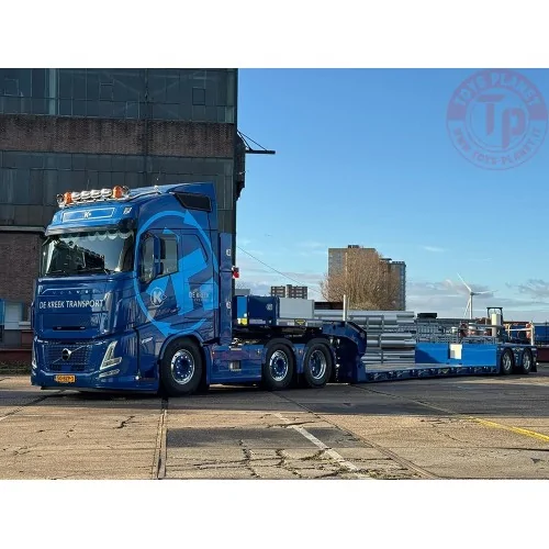 Volvo FH Aero 6x2 trekker met 2-assige Broshuis dieplader De Kreek Transport 1:50 TEKNO 89424 TEKNO