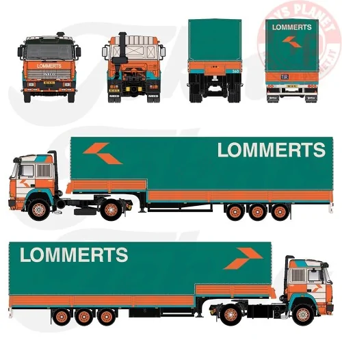 Iveco Turbostar met 3-assige zwanenhals oplegger Lommerts TEKNO 89110 TEKNO
