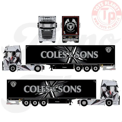 Scania Next Gen S-series Highline with 3-axle box trailer Coles & Sons TEKNO 87111 TEKNO