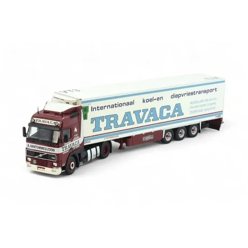 1/50 Travaca Volvo FH12 Globetrotter con rimorchio refrigerato a 3 assi TEKNO 85998 TEKNO
