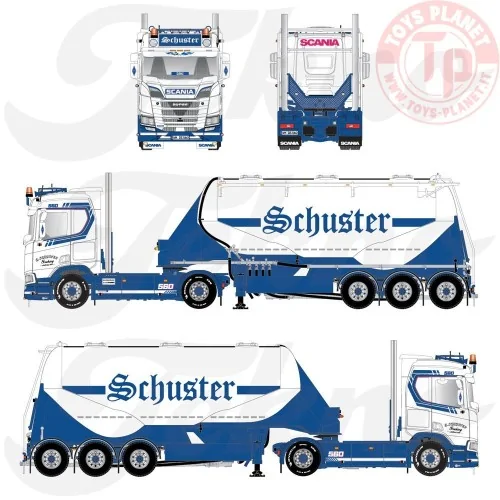 Scania Next Gen 560R con rimorchio a scarico inferiore Feldbinder Schuster TEKNO 88421 TEKNO