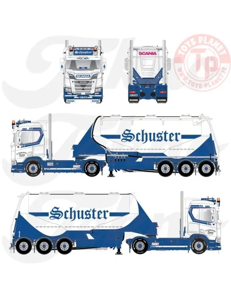 Scania Next Gen 560R con rimorchio a scarico inferiore Feldbinder Schuster TEKNO 88421 TEKNO