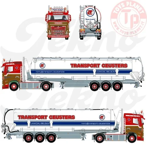 Volvo FH05 Low Roof with 3-Axle Silo Trailer Ronny Ceusters 1:50 TEKNO 88130 TEKNO