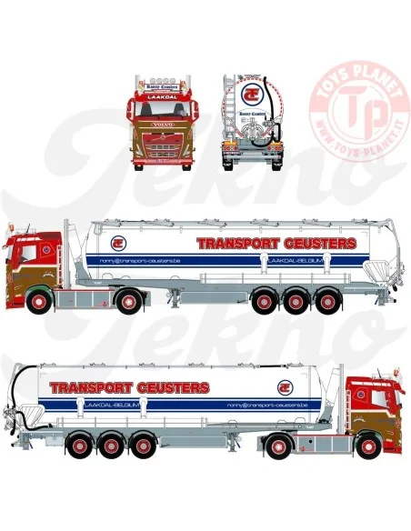 Volvo FH05 Low Roof with 3-Axle Silo Trailer Ronny Ceusters 1:50 TEKNO 88130 TEKNO Volvo FH05 Low Roof with 3-Axle Silo Trailer Ronny Ceusters 1:50 TEKNO 88130 TEKNO