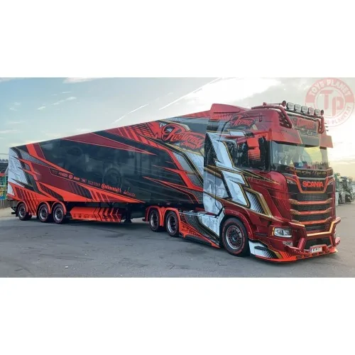 Scania NGS Highline 6x4 met 3-assige koeltrailer Ristimaa - Iceman TEKNO 85092 TEKNO
