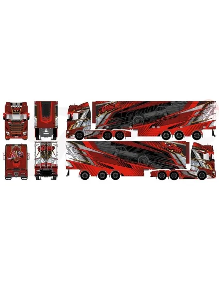 Scania NGS Highline 6x4 met 3-assige koeltrailer Ristimaa - Iceman TEKNO 85092 TEKNO