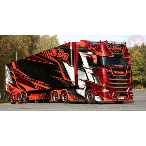 Scania NGS Highline 6x4 met 3-assige koeltrailer Ristimaa - Iceman TEKNO 85092 TEKNO