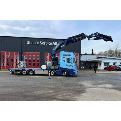 1/50 Jinert SCANIA R HIGHLINE CR20H RIGED FLATBED TRUCK 8X2 TAG AXLE WITH PALFINGER PK 78002 SH + JIB WSI 01-5400 WSI MODELS
