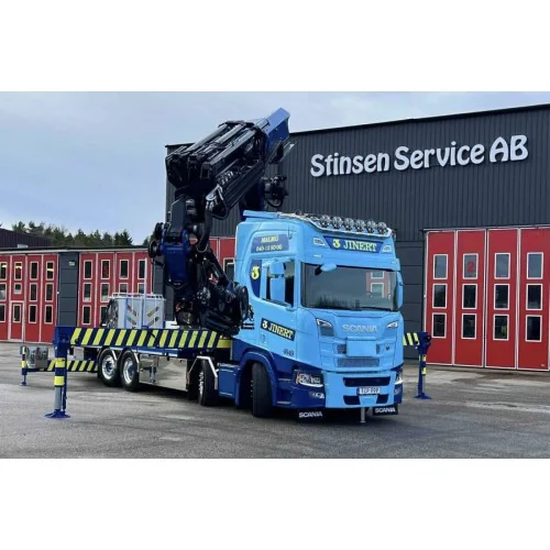 1/50 Jinert SCANIA R HIGHLINE CR20H RIGED FLATBED TRUCK 8X2 TAG AXLE WITH PALFINGER PK 78002 SH + JIB WSI 01-5400 WSI MODELS