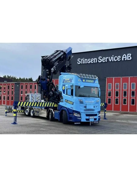 1/50 Jinert SCANIA R HIGHLINE CR20H RIGED FLATBED TRUCK 8X2 TAG AXLE WITH PALFINGER PK 78002 SH + JIB WSI 01-5400 WSI MODELS