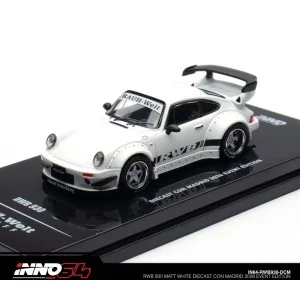 1/64 Porsche RWB 930 bianco opaco diecast con madrid 2026 event IN64-RWB930-DCM INNO MODELS