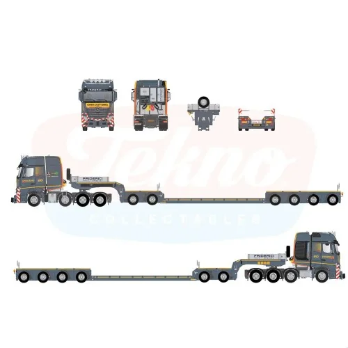 1/50 Friderici Mercedes-Benz Actros Gigaspace 8x4 met Broshuis DDC 3-bed-5 TEKNO 90417 TEKNO
