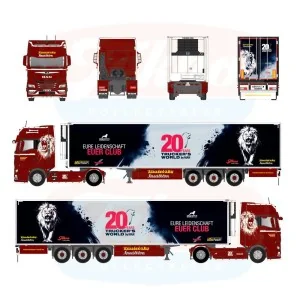 1/50 Kautetzky - 20 Jahre Trucker Club MAN TGX GX 4x2 met 3-assige koeloplegger TEKNO 89505 TEKNO