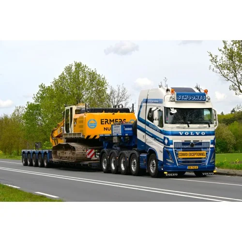 1/50 Schoones B.V. VOLVO FH5 MY2024 GLOBETROTTER XL 10X4 TAG AXLE LOW LOADER WITH DOLLY 3 AXLE - 5 AXLE WSI 01-5264 WSI MODELS