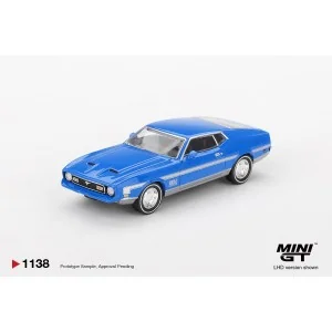 1/64 FORD MUSTANG MACH 1 GRABBER BLUE 1971 MGT01138-L MINI GT