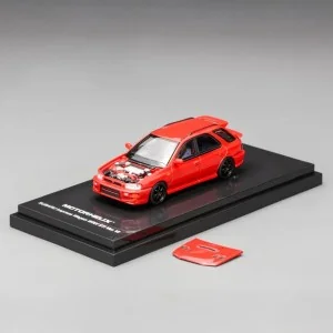 1/64 SUBARU IMPREZA WRX SW STATION WAGON 2001 - RED MOTORHELIX M67106 MOTORHELIX