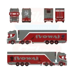 1/50 Vowa - Popeye Scania Next Gen R-Serie Highline met 3-assige koeloplegger TEKNO 87760 TEKNO