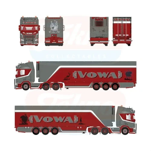 1/50 Vowa - Popeye Scania Next Gen R-Serie Highline met 3-assige koeloplegger TEKNO 87760 TEKNO