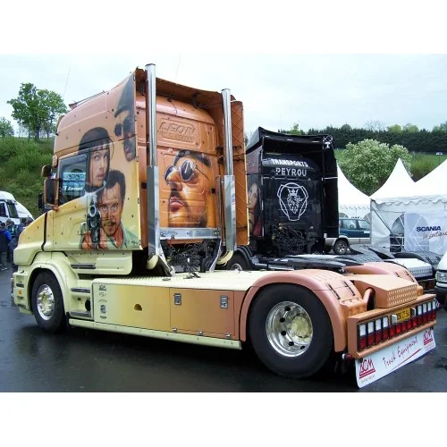 1/50 Pierre Orel Scania Torpedo 164-580 con semirimorchio chiuso TEKNO 90577 TEKNO