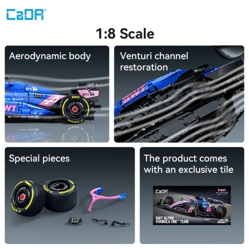 1:8 BWT Alpine F1 Team A525 Racing Car - 2173 pcs CADA C64012W CADA