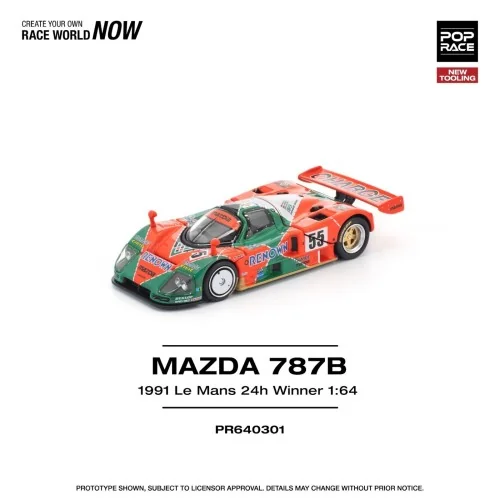 1/64 Mazda 787B, 1991 Le Mans 24h Winner PR640301 POP RACE