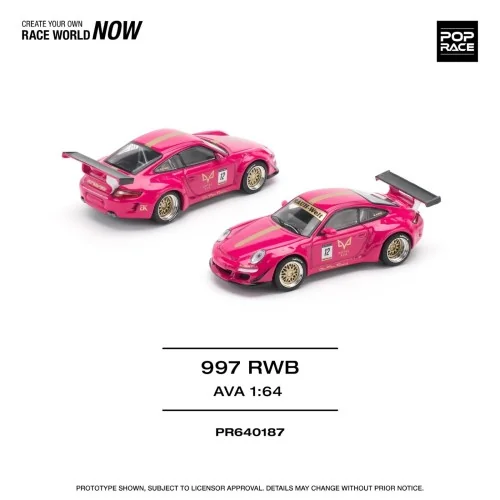 1/64 Porsche 997 RWB - AVA rosa PR640187 POP RACE