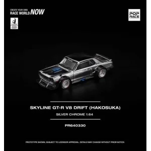 1/64 Skyline GT-R V8 Drift (Hakosuka) argento cromato PR640330 POP RACE