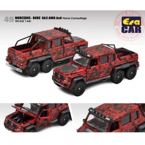 mercedes benz g63 amg 6x6 flame camouflage, red 1/64 EraMB206X64501 ERA CAR