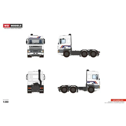 1/50 DAF 95 SPACE CAB 6X2 TWIN STEER WSI 04-2272 WSI MODELS