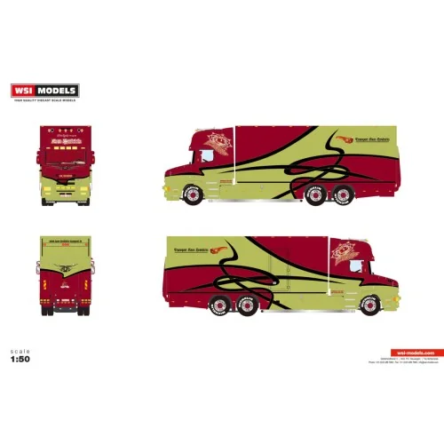 1/50 Koen Hendrickx SCANIA 4 SERIES TORPEDO TOPLINE RIGED BOX TRUCK 6X2 TAG AXLE WSI 01-5389 WSI MODELS