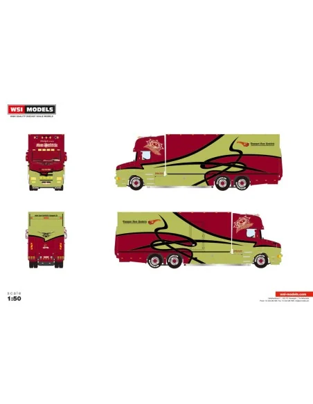 1/50 Koen Hendrickx SCANIA 4 SERIES TORPEDO TOPLINE RIGED BOX TRUCK 6X2 TAG AXLE WSI 01-5389 WSI MODELS